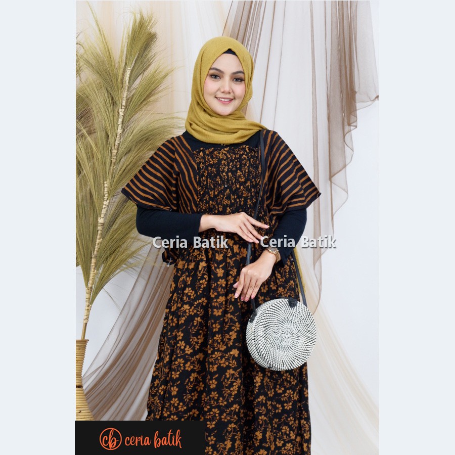 Ceria Batik Dress Isabella  Smok Sogan Baju  Tidur Baju  
