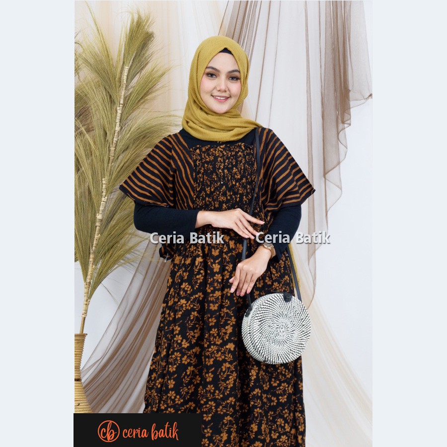 Ceria Batik Dress Isabella Smok Sogan Baju Tidur Baju Ceria Batik Dress Isabella Smok Sogan Baju Tidur Baju