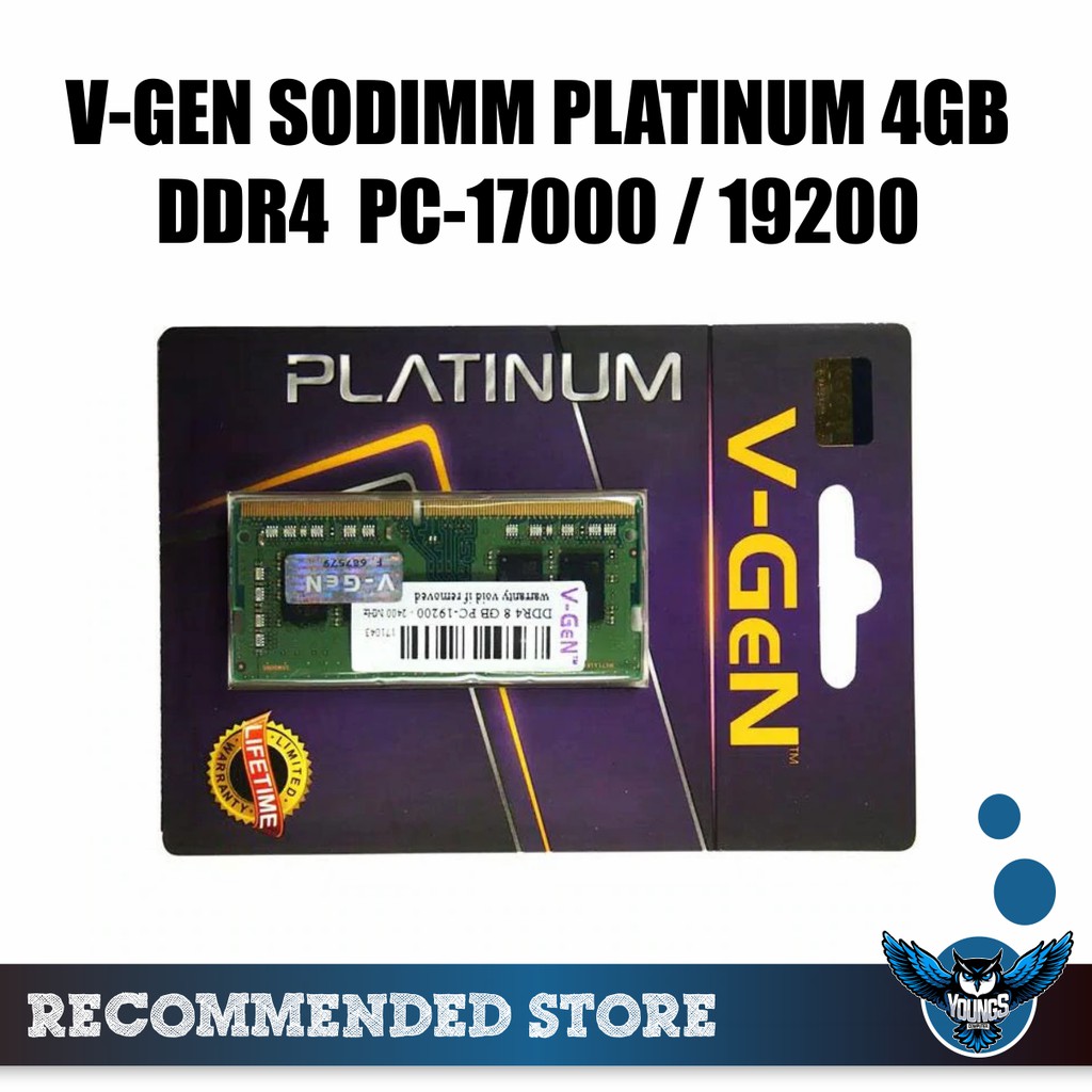 RAM LAPTOP V-GEN PLATINUM DDR4 4GB 2133 / 2400 SODIMM VGEN