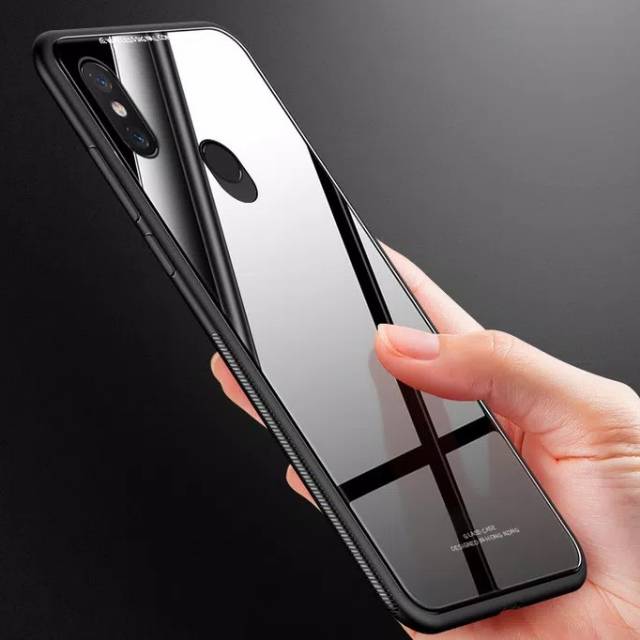 Xiaomi Mi8 Case Fuze Glass Hard Case Casing Tempered Glass Case Xiaomi Mi8 Mi 8