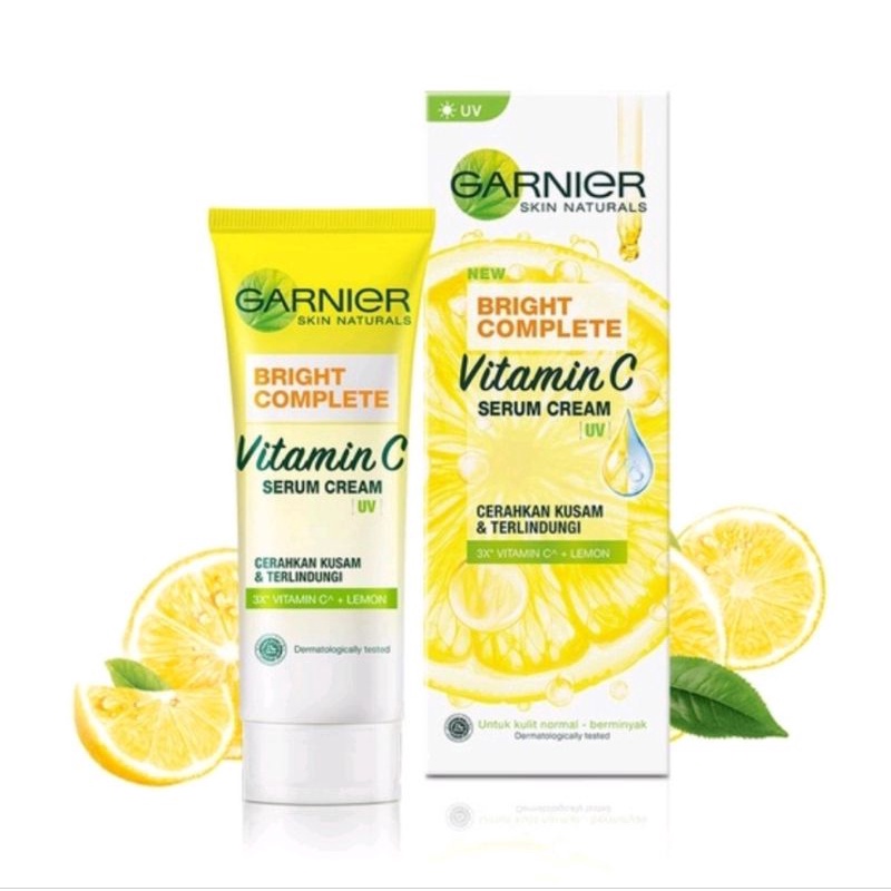 GARNIER BRIGHT COMPLETE VIT. C SERUM CREAM ( SPF 36 // UV // NIGHT ) 20ML // GARNIER BRIGHT COMPLETE KRIM SIANG DAN MALAM