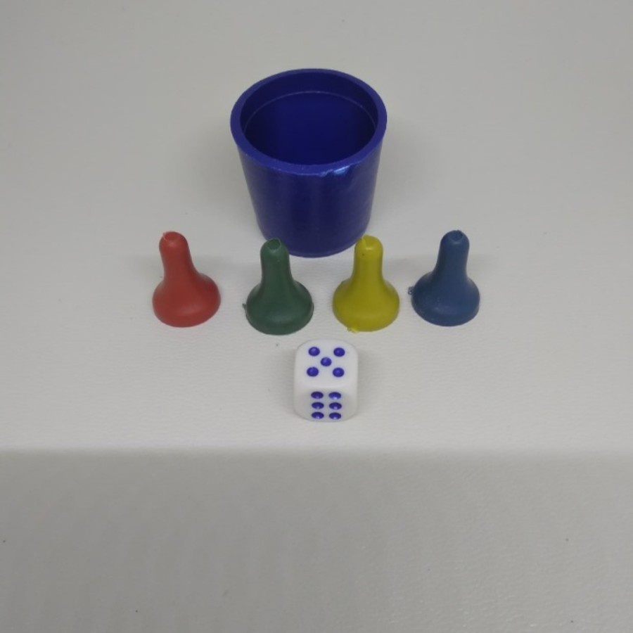Set Dadu Isi dadu 10mm Pion 4 Warna kocok dadu atk