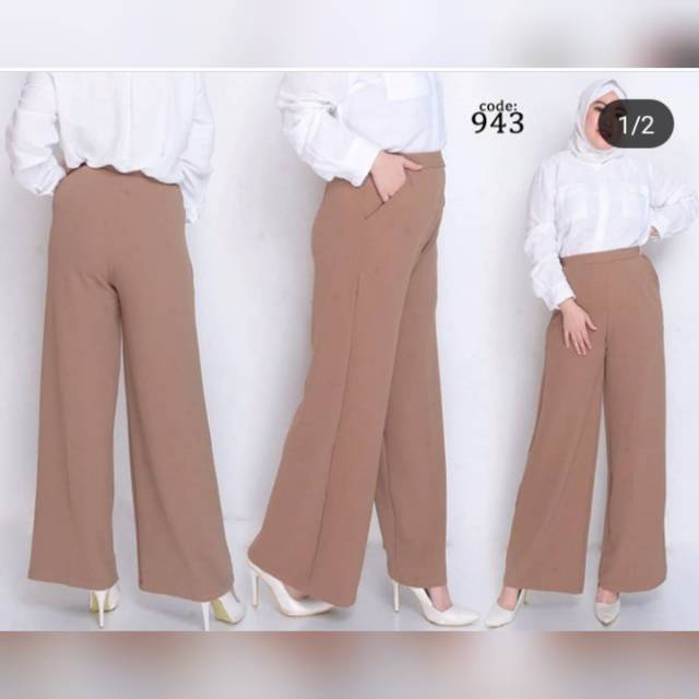  Kulot  Polos  celana  kulot  polos  panjang  wanita alsize fit 