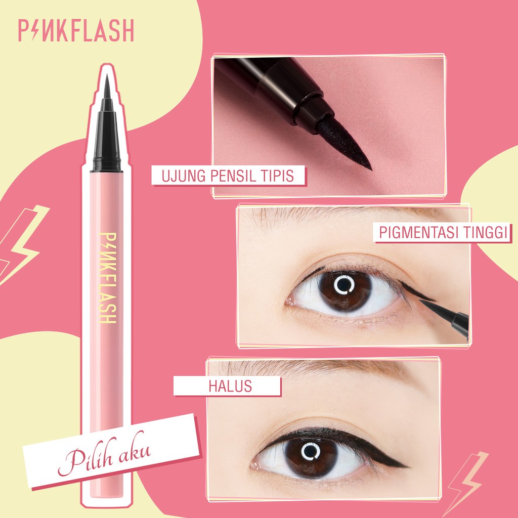 PINKFLASH #OhMyLine Eyeliner Warna Hitam Anti Air Tahan Lama Eye Makeup WATERPROOF Beauty