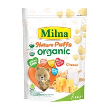 Milna Nature Puff Organic Apple , Banana, Cheese 15GR