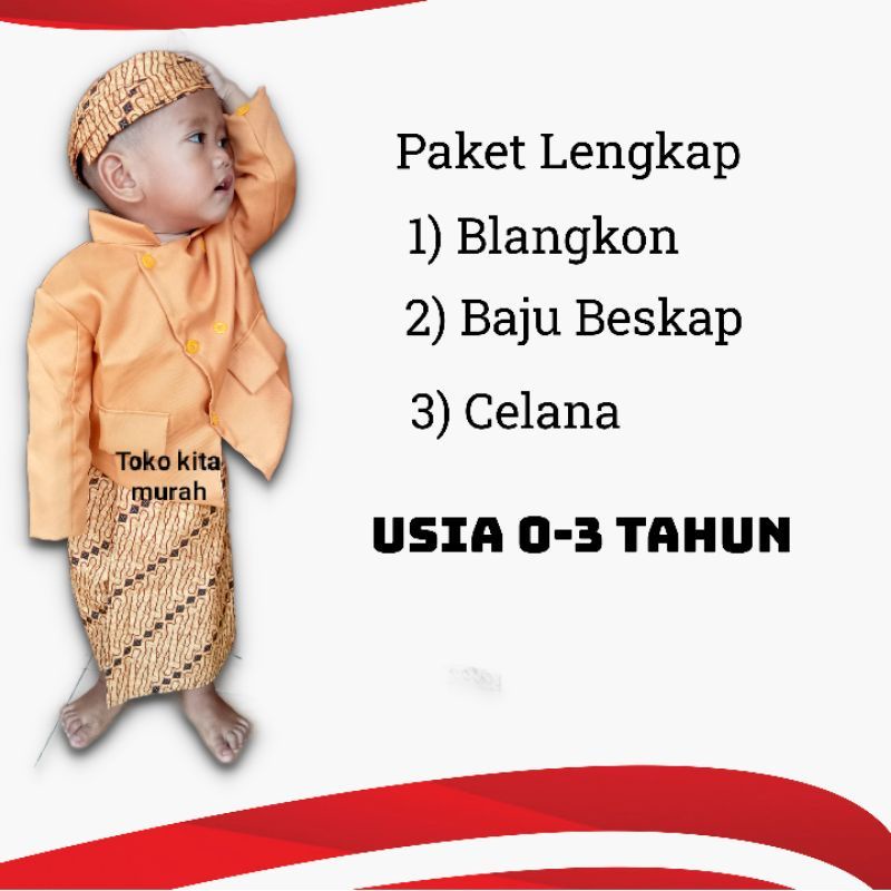 TERLARIS.. beskap bayi - atasan beskap- beskap anak - setelan beskap anak - kostum beskap - baju bay
