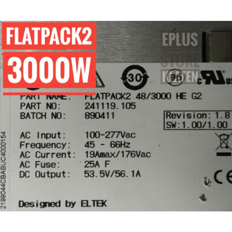 Switching Power Supply FLATPACK2 3000W Rectifier 48V 53.5V 56A