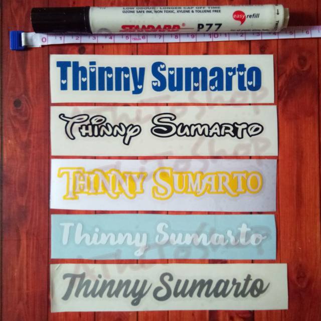 

AThiToShop Sticker Nama Waterproof, Maksimum 25 Huruf, 1 set dapat 5 pcs