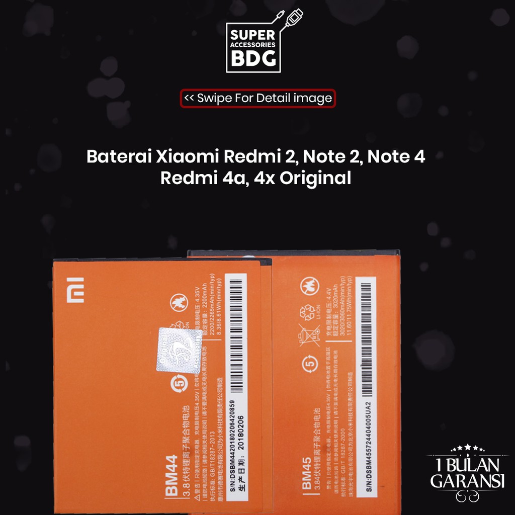 Batre Baterai Xiaomi Redmi Note 2 Redmi 2 4 4x 4a 5a Mi4i Mi A1 Redmi 3 Note 3 3s Note 5a Original-1
