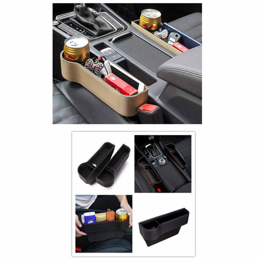 BOX KURSI MOBIL/ FRONT SEAT CAR ORGANISER SIDE POCKET LEATHER 1PC