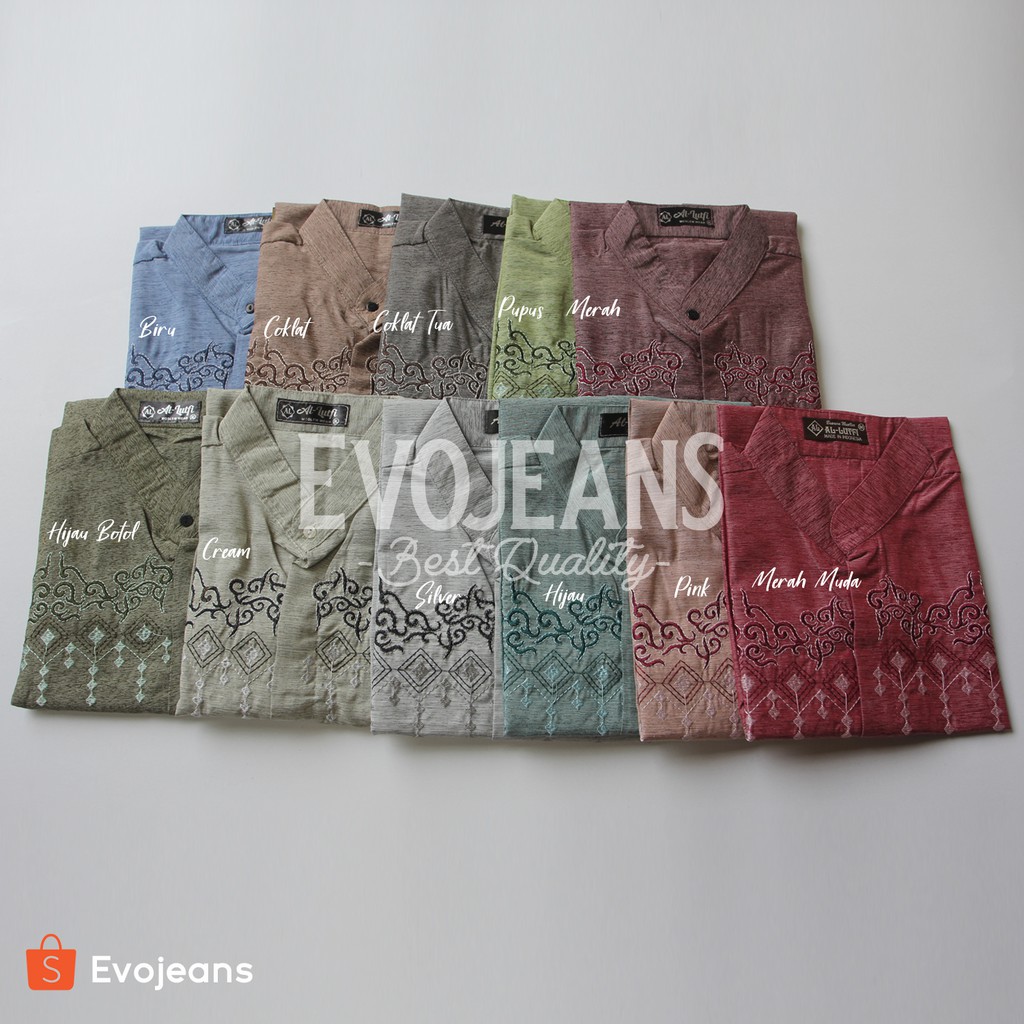 Evo Jeans - Grosir Baju Koko Terbaru Lengan Pendek Motif Bordir Bahan Katun Triji Premium