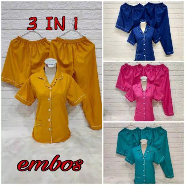 hokyfashion PIYAMA CP 3 IN 1 EMBOS UKIR FIT TO XL-2