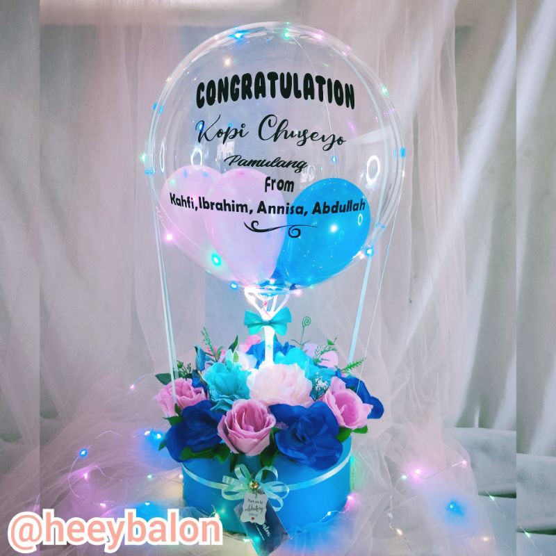 Kado/balon hot air/bouquet balon/buket bunga/balon ultah/Snack Box/Balon Snack/Balon Box/