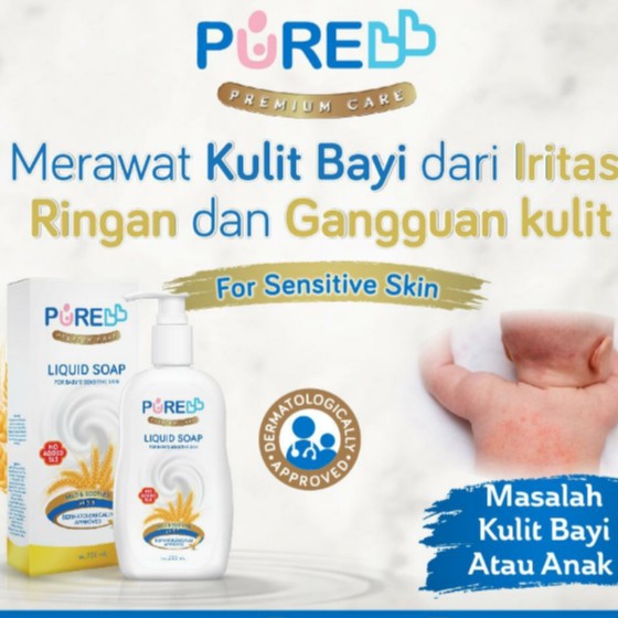 Pure Baby Liquid Soap 230 ml / Sabun Mandi Untuk Kulit Bayi Sensitif / Pure BB