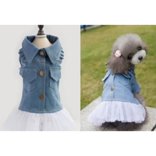 Baju Anjing Denim untuk cewek dan cowok /Baju hewan