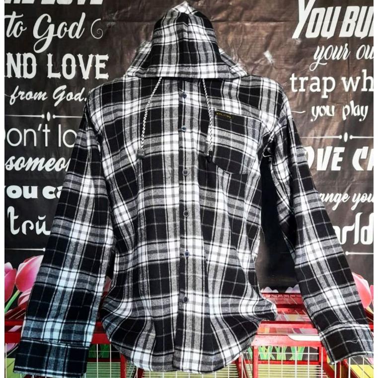 Flannel Hoodie Pria Wanita