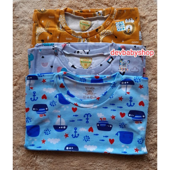 1PCS KAOS OBLONG BAYI VINATA FULL PRINT SIZE S M L XL-KAOS OBLONG BAYI MURAH SNI