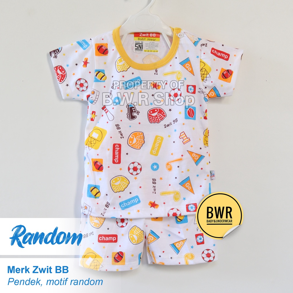 Setelan Zwit BB KAOS PENDEK MOTIF Random / Setelan Anak Bayi Unisex Kaos Celana Pendek | Bwr | MOTIF