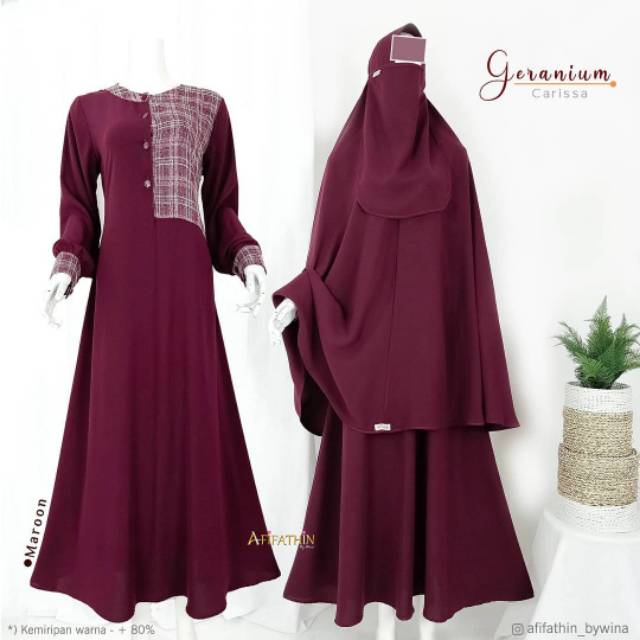 AZ - GERANIUM SET By Afifathin - Set Gamis Syar'i Surabaya - Afifathin - Galeri Nacita - Lebaran