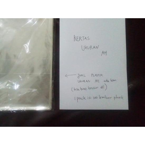 

♖ Plastik A4 ada lem model OPP tipe ukuran 21.5 x 30 cm brosur arsip dll - A4 ۩