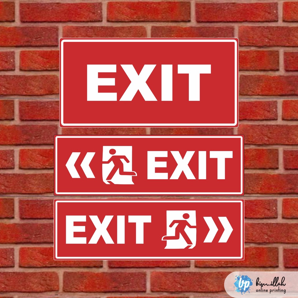 

(Min. order 3Lbr) Stiker EXIT lengkap