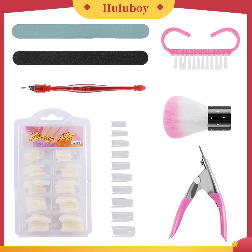 Huluboy Huluboy♡ 100pcs / Set Alat Pembentuk Ujung Kuku Bahan ABS Untuk Manicure