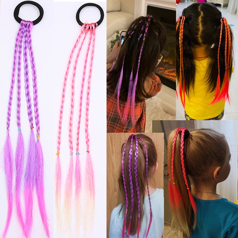 [ACKER] Warna-warni Ponytail Wig Rambut Band / Aksesoris Rambut Untuk Wanita / Gadis