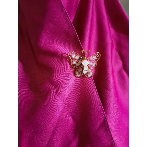 Bros wire tembaga mutiara / bros handmade kupukupu