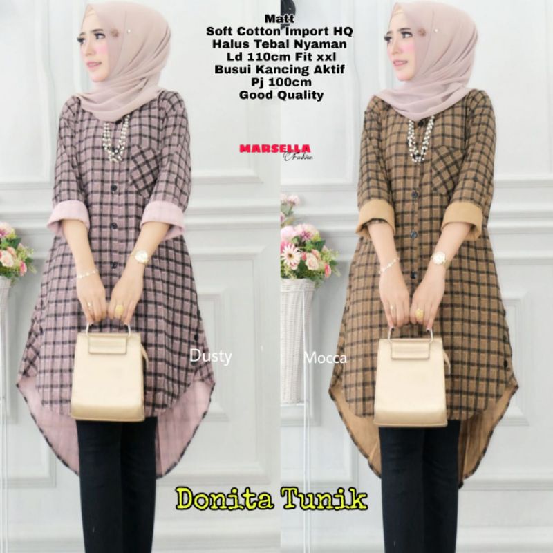 DONITA TUNIK/TUNIK JUMBO/BAJU TUNIK JUMBO/SOFT CATOON IMPORT LD 114CM FIT XXL HIGH QUALITY