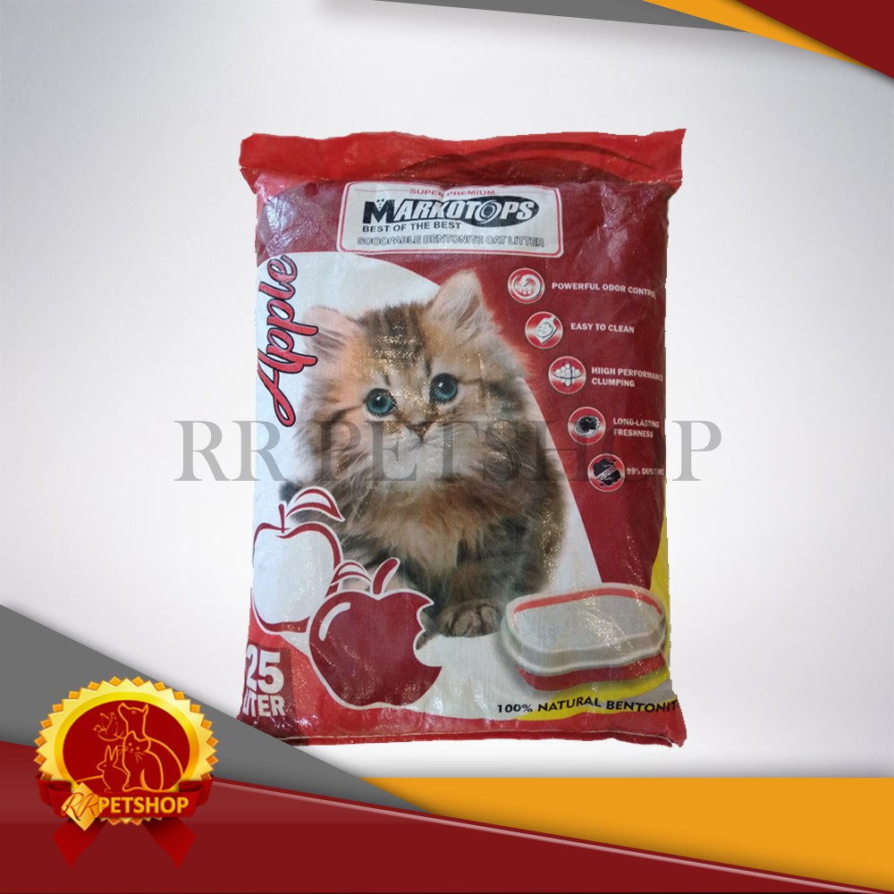 [GOSEND] Pasir Kucing Gumpal Markotops 25 Litter / Liter Clumping 25L