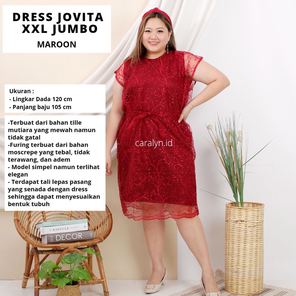 DRESS BRUKAT KOREA JOVITA JUMBO CAMOMINE