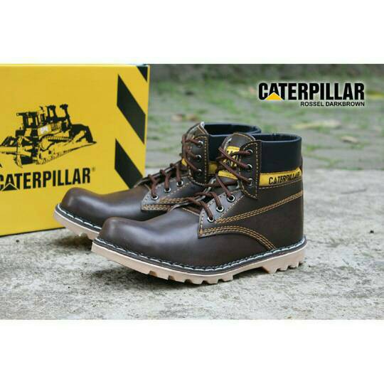 TERMURAH & ORIGINAL sepatu caterpillar safety shoes rossel darkbrown
