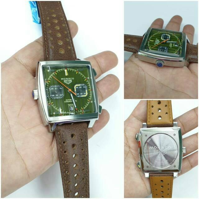 TAG H MONACO CRHONO LEATHER jam tangan pria