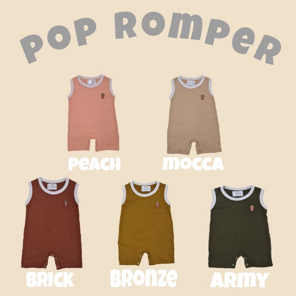 Kumagi - Jumper Pop Romper Bayi Lucu Cotton Unisex Usia 0-3tahun - Romper Baju Jumper Bahan Katun Anak Termurah Lokal