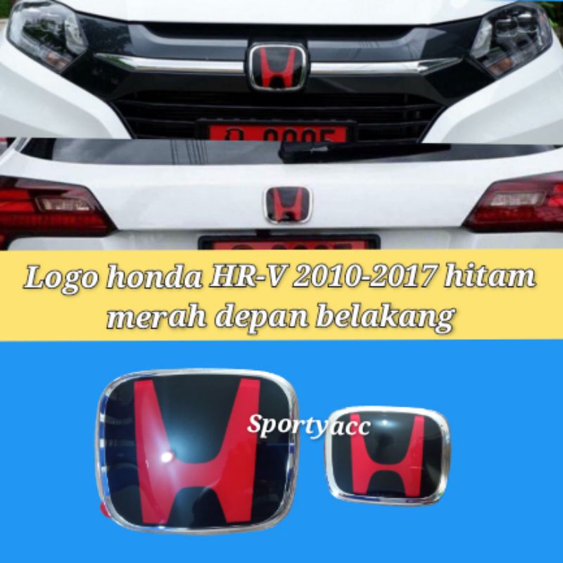 logo honda hrv hitam kombinasi merah original depan belakang 2010-2017