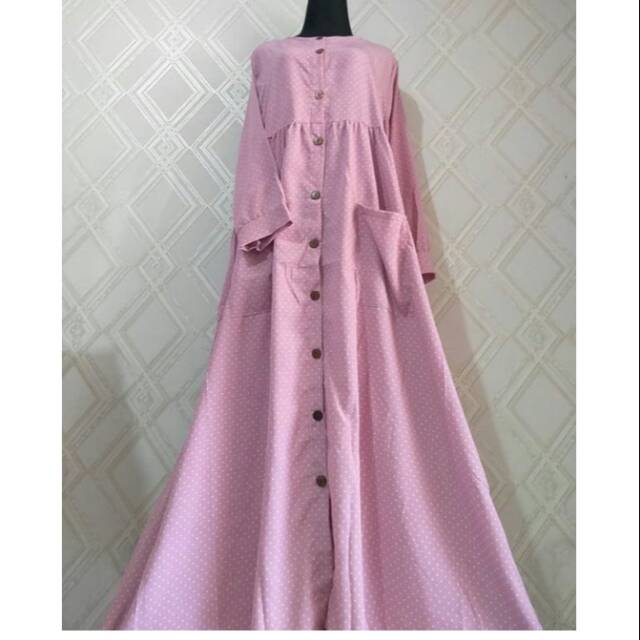 Gamis katun polkadot