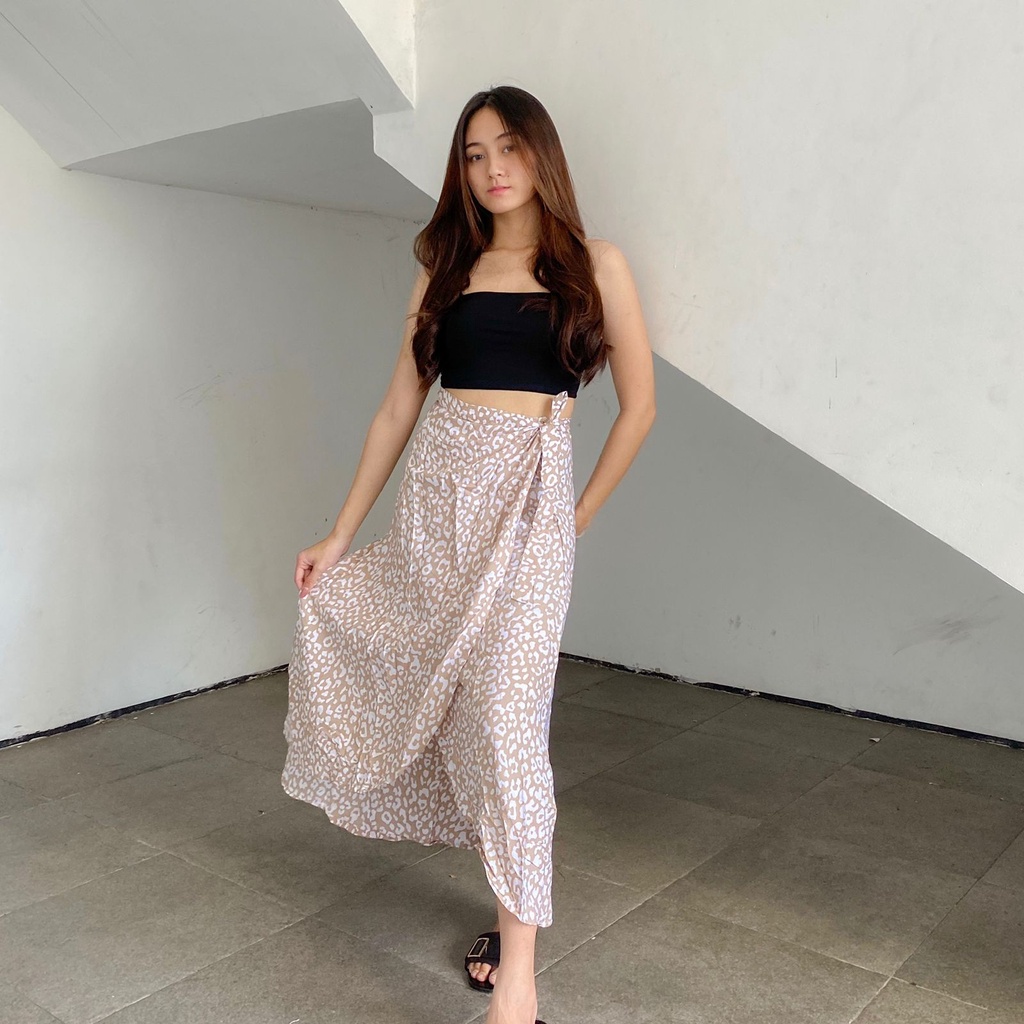 HOLA SKIRT // ROK WANITA-Leopard cream