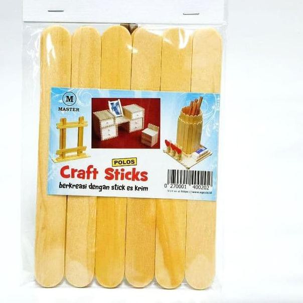 

♜≈ Master Craft Stick Es Krim Jumbo Polos /12 Stik Kayu