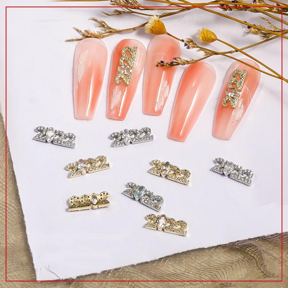 AUGUSTINA Agustin 3D Berlian Imitasi Dekorasi Kuku Zirkon Nail Art Charms Shiny Untuk Wanita2022Tahun Baru Dekorasi Manicure Fortune Rhinestone 3D Dekorasi Kuku Accesoires