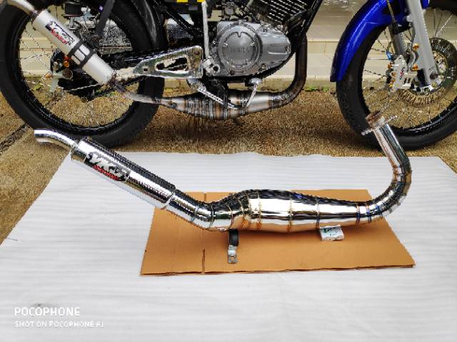 Knalpot RX King YKJ Racing Kolong Kobra Chrome Cacing Super Pro Terbaru Super Garing-3