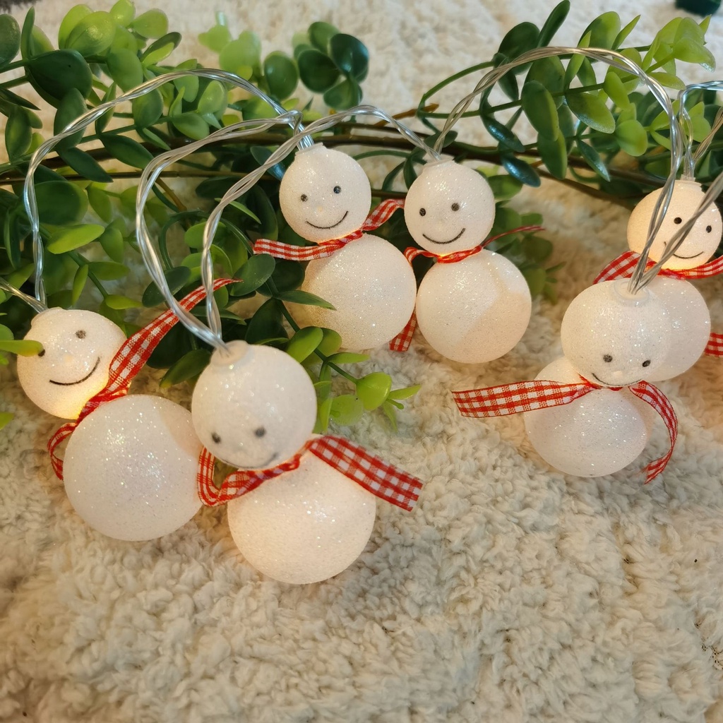 [Christmas Products] 1.5M 10 Led Snowman Snow Bear Shape Christmas Ornament String Lights