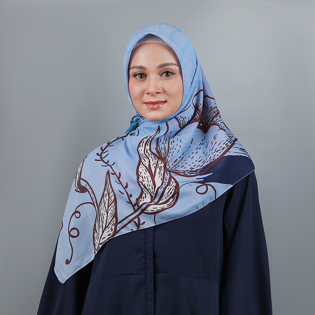 ZOYA MOG FEBRYLICA SCARF MOTIF PRINT POLLYSPUN FOAL POLLYCOTTON