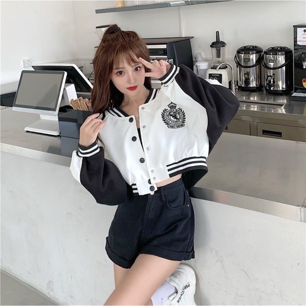 VINTAGE Croope Sweater Baseball Wanita Terbaru Jacket Korean Style Fashion Terkini