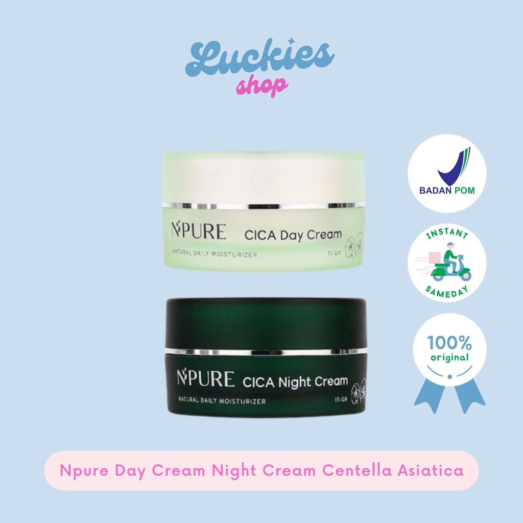 BPOM Npure Day Cream Night Cream Centella Asiatica (Cica Series) Pelembab Wajah Krim Pagi Krim Malam N'pure