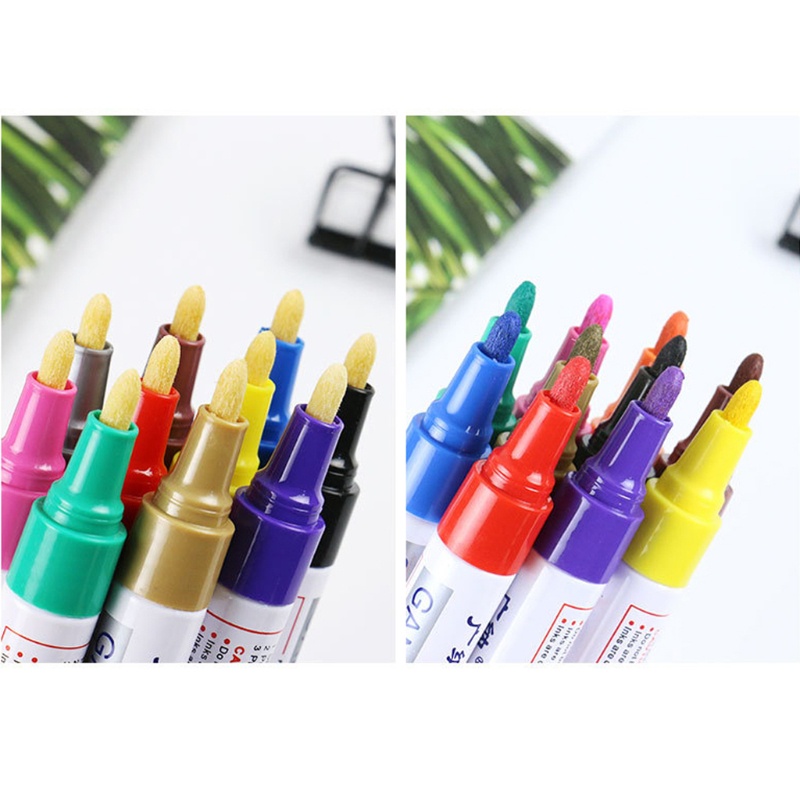 SIY  12 Colors Epoxy Resin Drawing Pen Gold Leafing Point Pen Marker Acrylic Paint Highlights Metallic Permanent Markers Kit