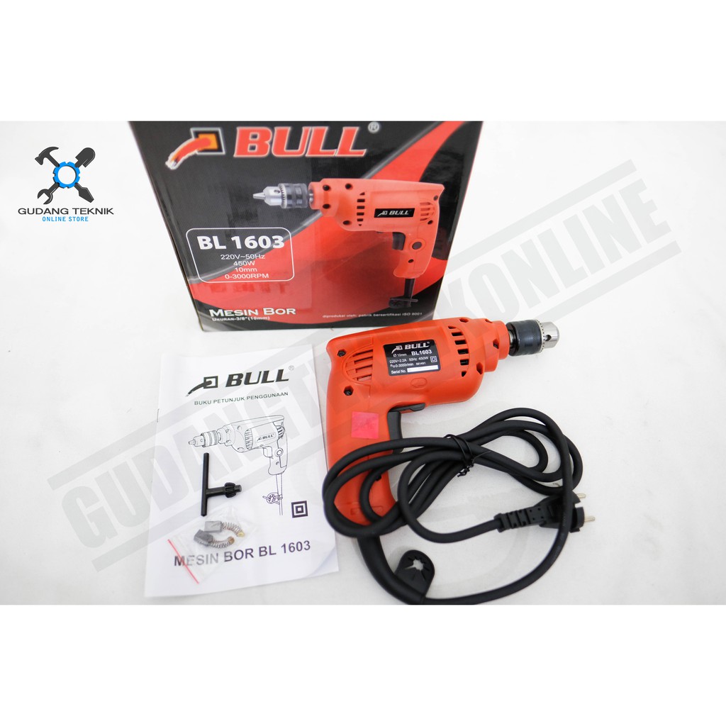 Mesin Bor Tangan 10 mm BULL BL 1603