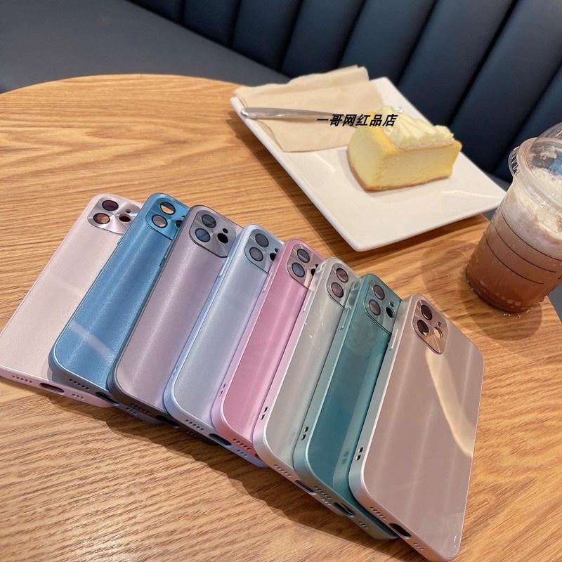 Case Pelindung Mata Bahan PC Grafit Warna Abu-Abu Untuk iPhone 13 12 11 Pro X XS MAX XR 7 8 Plus