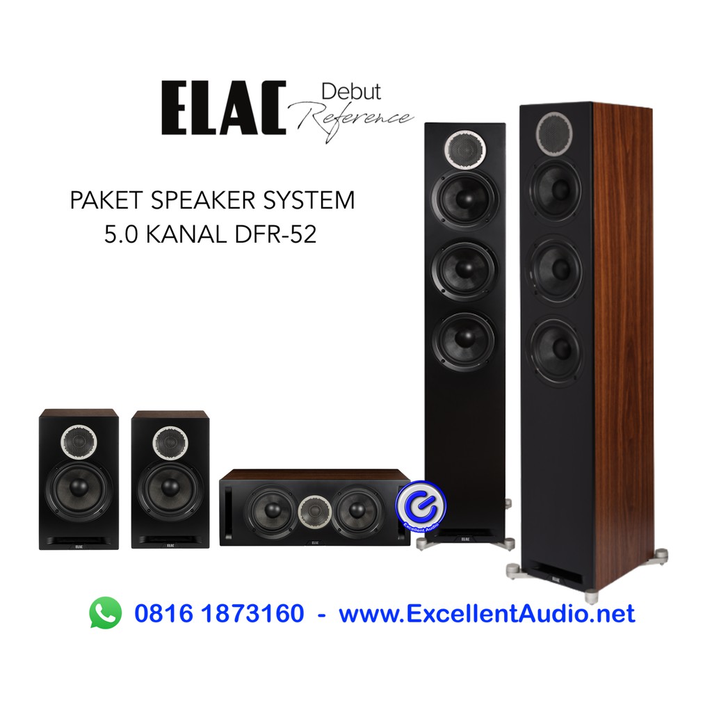Paket Elac DFR52 5 kanal home theatre speaker system