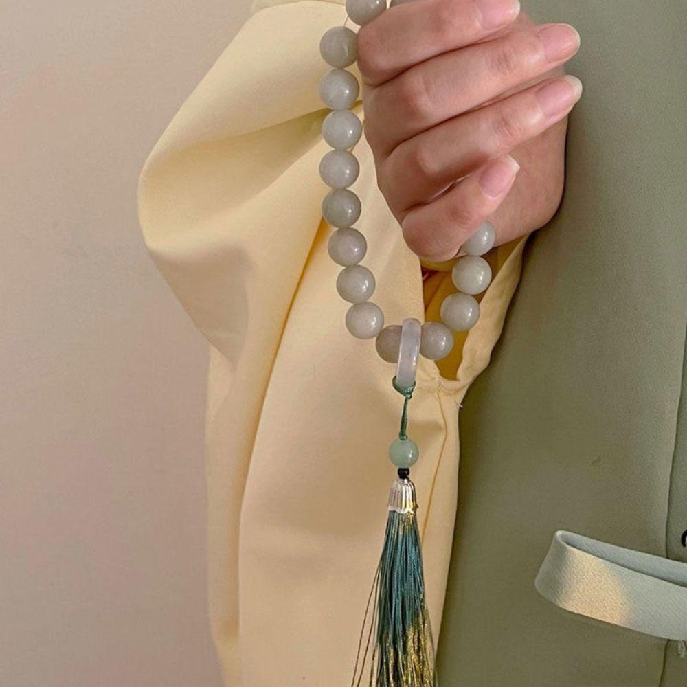 Nickolas1 Wanita Pria Gelang Antik Tren Meditasi Hadiah Besar Bungkus Jari Manik-Manik Buddha