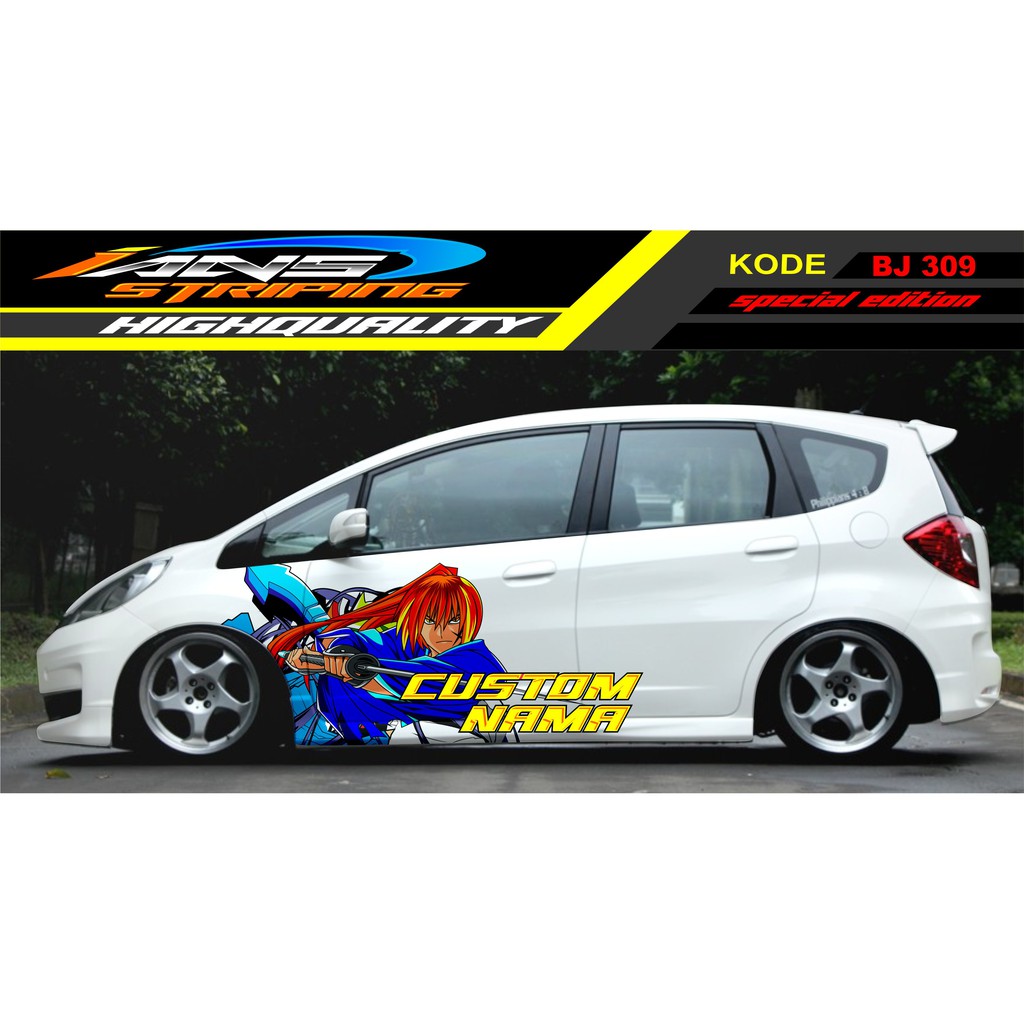 STIKER MOBIL JAZZ SAMURAI / DECAL STICKER MOBIL / STICKER MOBIL AGYA, BRIO, YARIS